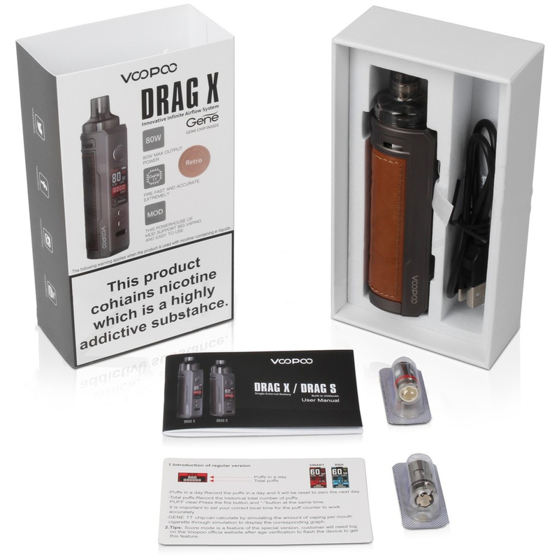 Voopoo Drag X 18650 Mod E Bộ khởi động thuốc lá 4,5ml Vinci Coil Đơn 18650 Pin 80w