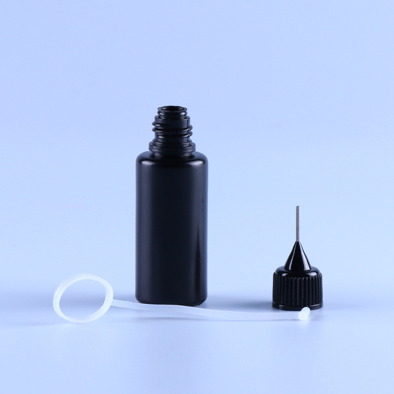 Đầu kim PE màu đen Đầu rỗng Ejuice Vape Chai nước trái cây Vòng silicone chịu được ánh sáng