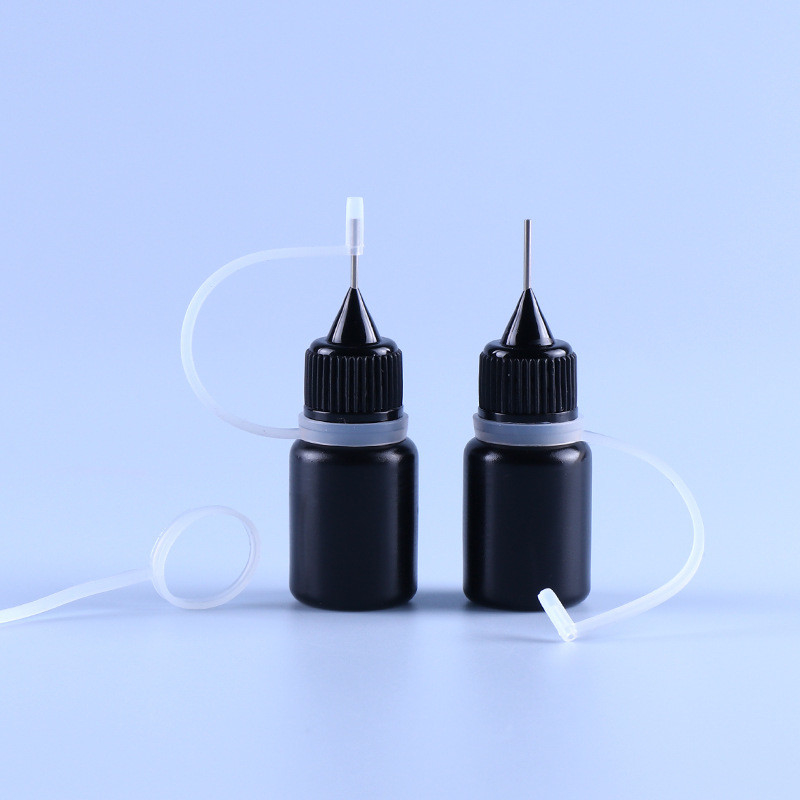 Đầu kim PE màu đen Đầu rỗng Ejuice Vape Chai nước trái cây Vòng silicone chịu được ánh sáng