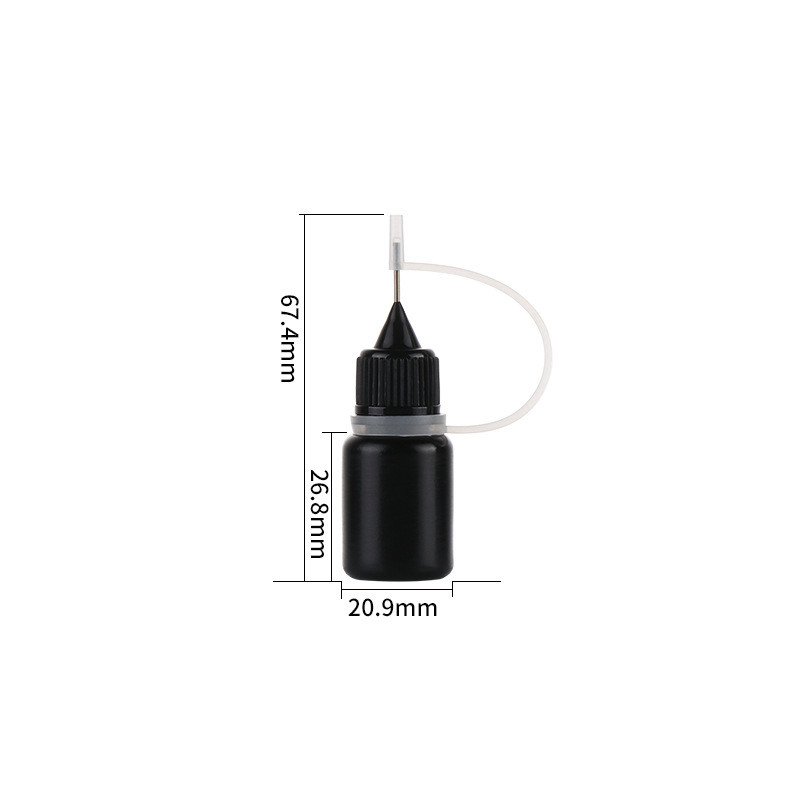 Đầu kim PE màu đen Đầu rỗng Ejuice Vape Chai nước trái cây Vòng silicone chịu được ánh sáng