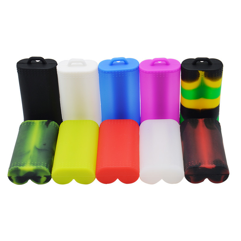Hai nắp pin Bảo vệ E Vỏ đựng vape Pod lỏng Silicone đầy màu sắc Pin 18650