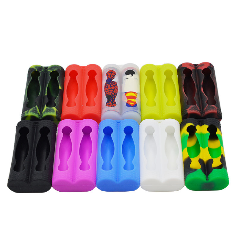 Hai nắp pin Bảo vệ E Vỏ đựng vape Pod lỏng Silicone đầy màu sắc Pin 18650