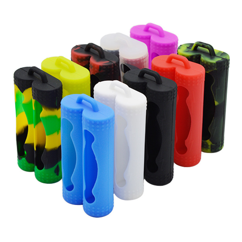 Hai nắp pin Bảo vệ E Vỏ đựng vape Pod lỏng Silicone đầy màu sắc Pin 18650