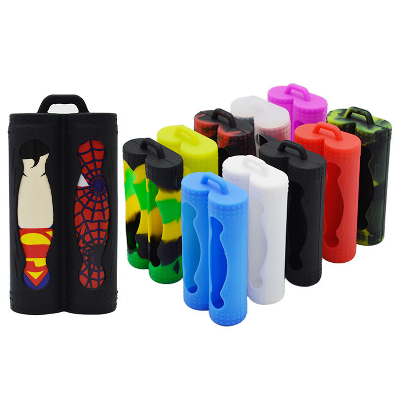 Hai nắp pin Bảo vệ E Vỏ đựng vape Pod lỏng Silicone đầy màu sắc Pin 18650