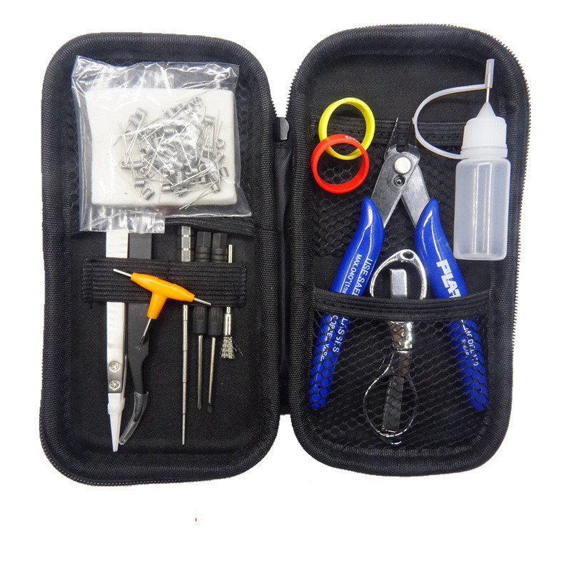 Mini Vape DIY X6 Tool Kit Phụ kiện thuốc lá điện tử Túi dây đeo cuộn dây Jig Cotton