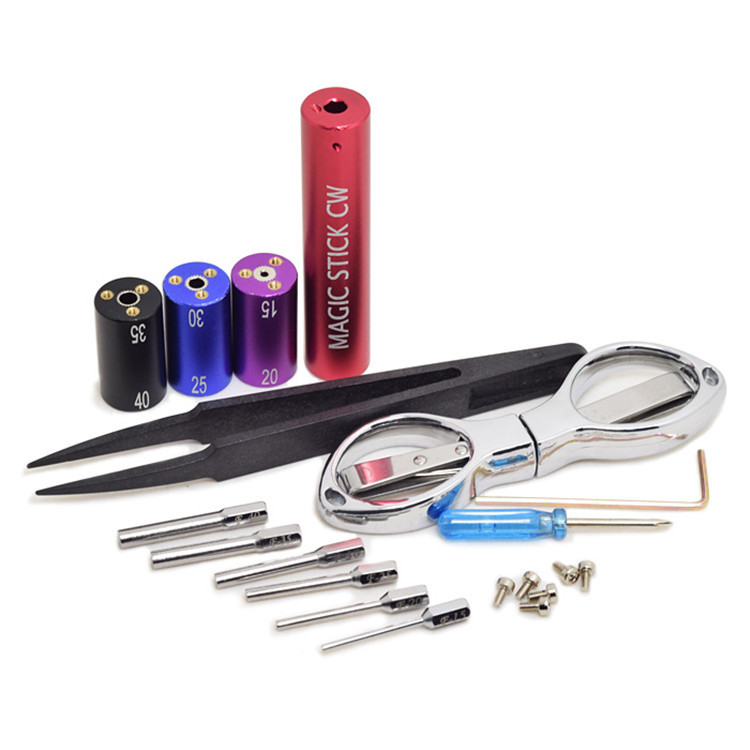 Phụ kiện thuốc lá điện tử Coil Vape Winder Tool Kit DIY Vaping Sub Ohm Tools Tweezers 6 - In - 1