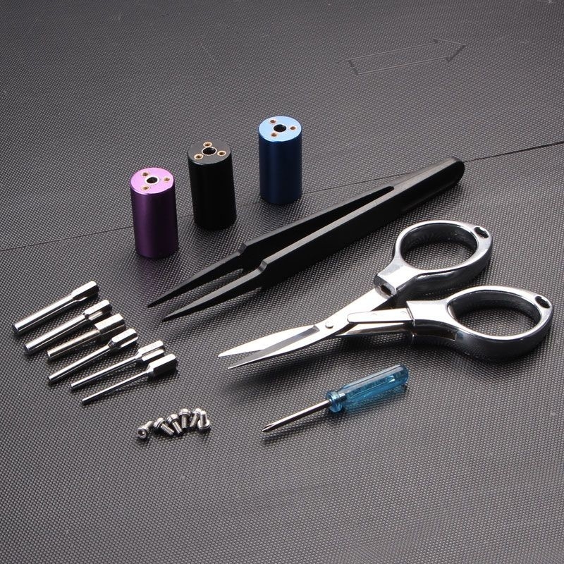 Phụ kiện thuốc lá điện tử Coil Vape Winder Tool Kit DIY Vaping Sub Ohm Tools Tweezers 6 - In - 1