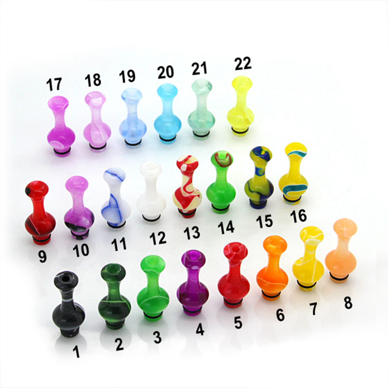 Acrylic Hình dạng bình đầy màu sắc Vape Mẹo nhỏ giọt 510 Mouthpiece Gói đơn giản