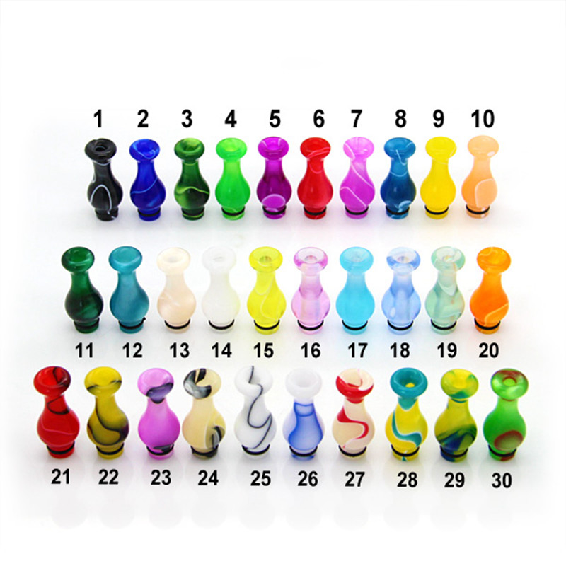 Acrylic Hình dạng bình đầy màu sắc Vape Mẹo nhỏ giọt 510 Mouthpiece Gói đơn giản