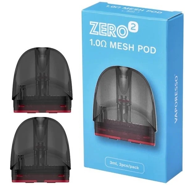 2 chiếc Lưới 1.0ohm Vaporesso Zero 2 Cartridge Visible Pod Hệ thống chiết rót PTF